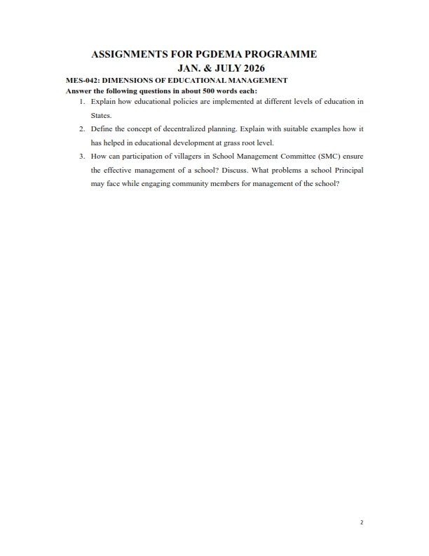 IGNOU MES-042 Solved Assignment 2026 English Medium