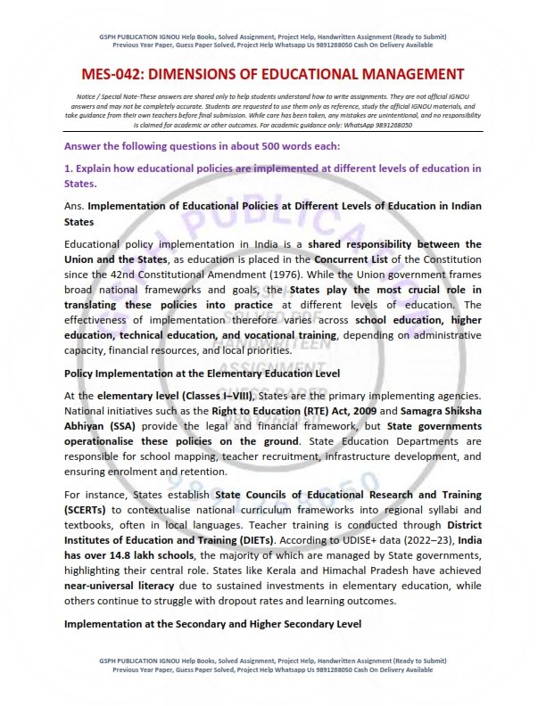 IGNOU MES-042 Solved Assignment 2026 English Medium - Image 2