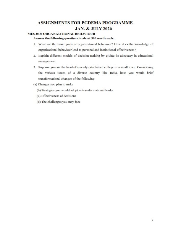 IGNOU MES-043 Solved Assignment 2026 English Medium