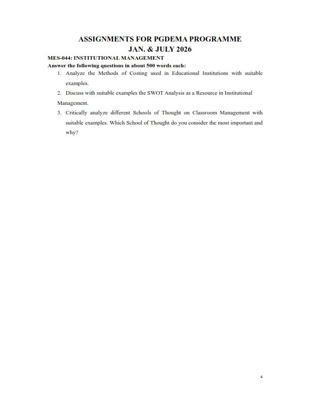 IGNOU MES-044 Solved Assignment 2026 English Medium