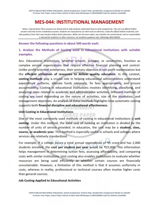 IGNOU MES-044 Solved Assignment 2026 English Medium - Image 2