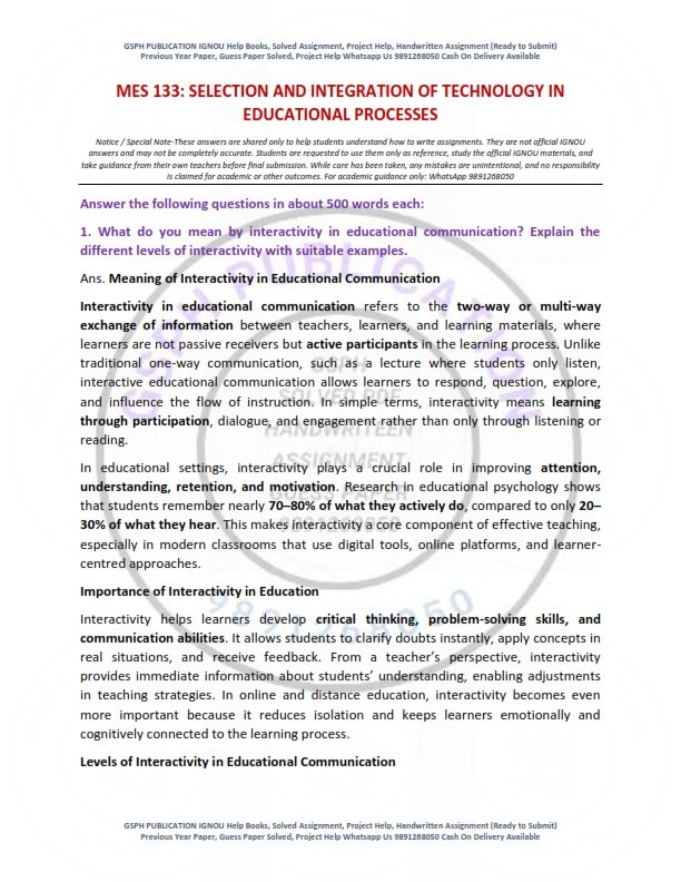 IGNOU MES-133 Solved Assignment 2026 English Medium - Image 2