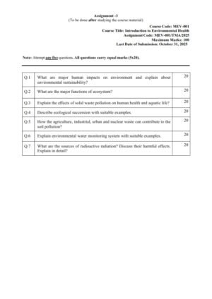 IGNOU MEV-001 Solved Assignment July-2025 English Medium