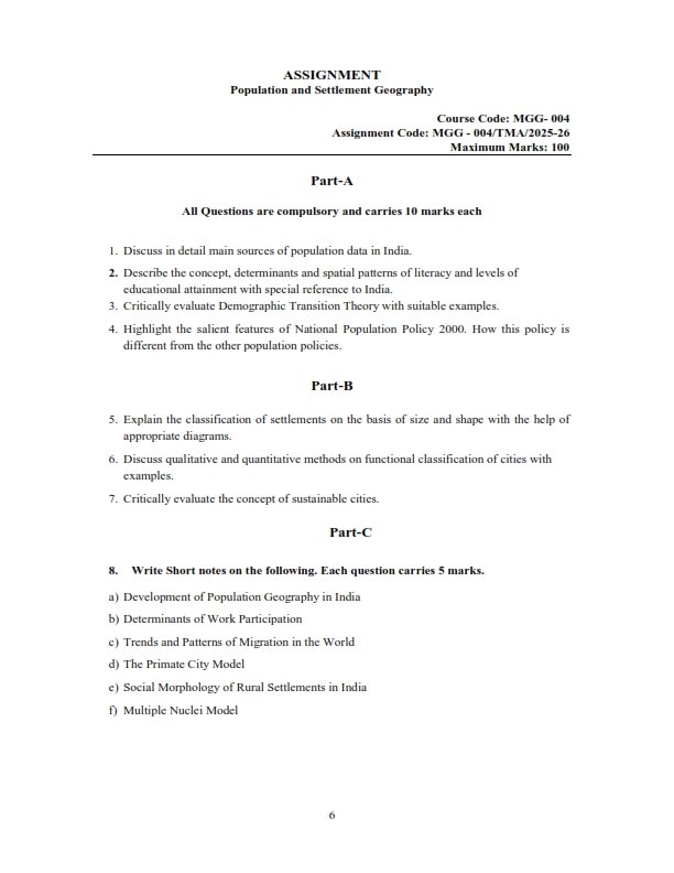 IGNOU MGG-04 Solved Assignment 2025-26 English Medium