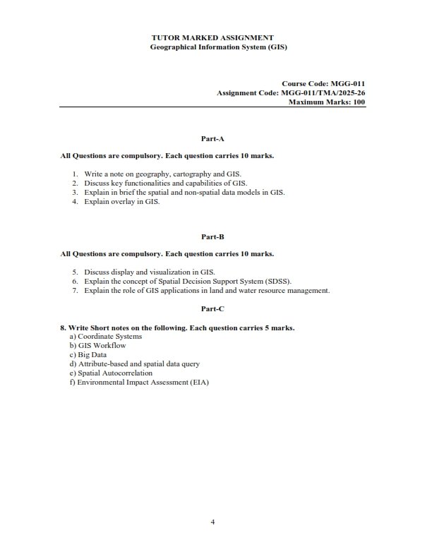 IGNOU MGG-011 Solved Assignment 2025-26 English Medium