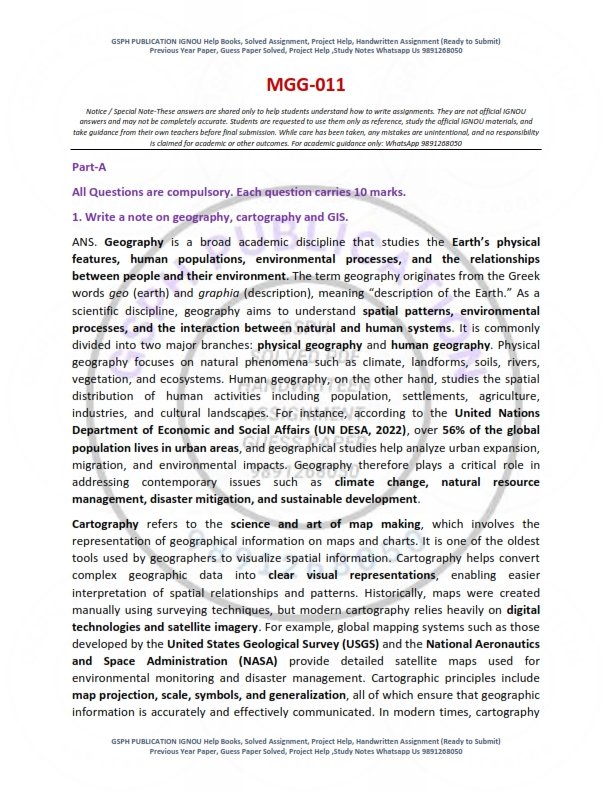 IGNOU MGG-011 Solved Assignment 2025-26 English Medium