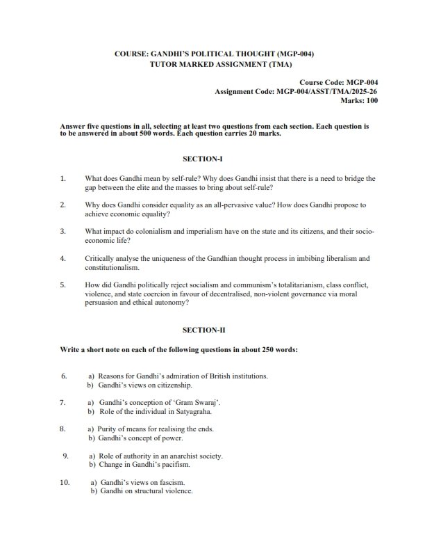 IGNOU MGP-004 Solved Assignment 2025-26 English Medium