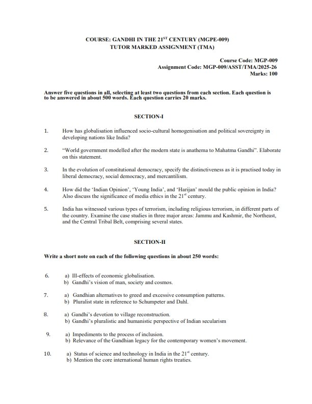 IGNOU MGPE-009 Solved Assignment 2025-26 English Medium