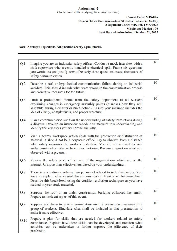 IGNOU MIS-026 Solved Assignment July-2025 English Medium