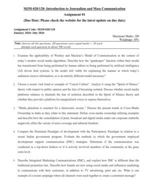 IGNOU MJM-020/120 Solved Assignment 2026 English Medium