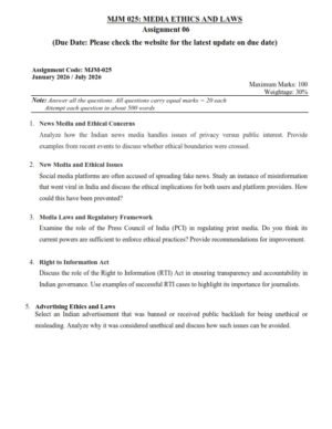 IGNOU MJM-025 Solved Assignment 2026 English Medium