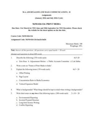 IGNOU MJM-026/126 Solved Assignment 2026 English Medium