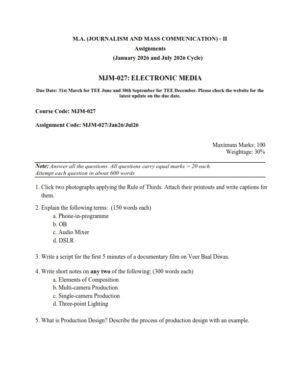 IGNOU MJM-027 Solved Assignment 2026 English Medium