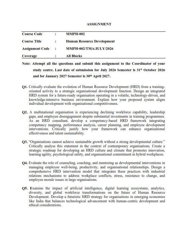 IGNOU MMPH-02 Solved Assignment 2026-27 English Medium