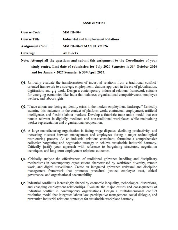 IGNOU MMPH-04 Solved Assignment 2026-27 English Medium