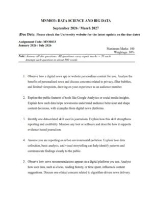 IGNOU MNM-033 Solved Assignment 2026 English Medium