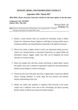 IGNOU MNM-034 Solved Assignment 2026 English Medium