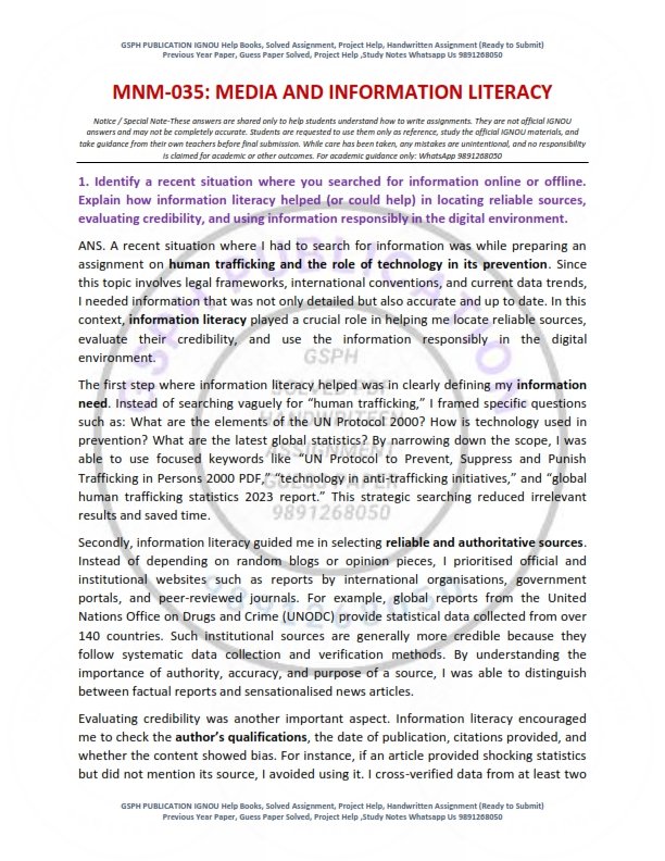 IGNOU MNM-034 Solved Assignment 2026 English Medium - Image 2