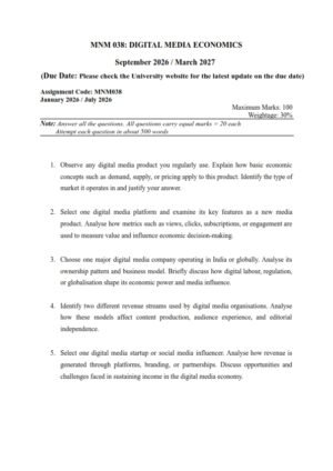 IGNOU MNM-038 Solved Assignment 2026 English Medium
