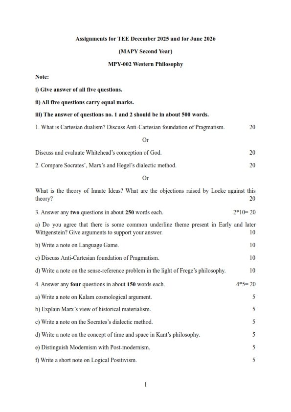 IGNOU MPY-02 Solved Assignment 2025-26 English Medium