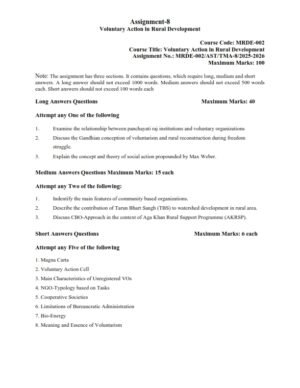 IGNOU MRDE-002 Solved Assignment 2025-26 English Medium