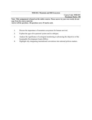 IGNOU MSD-021 Solved Assignment 2026 English Medium