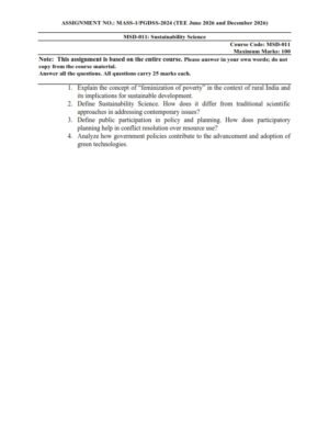 IGNOU MSD-011 Solved Assignment 2026 English Medium