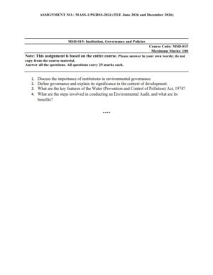 IGNOU MSD-015 Solved Assignment 2026 English Medium