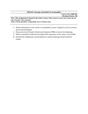 IGNOU MSD-016 Solved Assignment 2026 English Medium