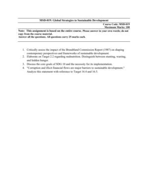 IGNOU MSD-019 Solved Assignment 2026 English Medium