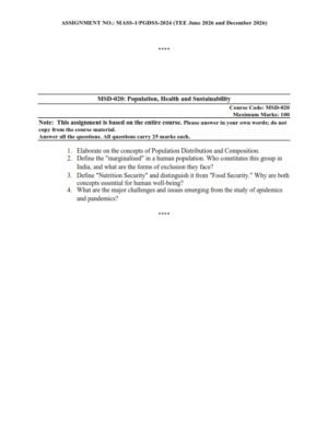 IGNOU MSD-020 Solved Assignment 2026 English Medium