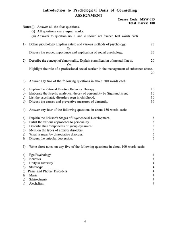 IGNOU MSW-13 Solved Assignment 2025-26 English Medium