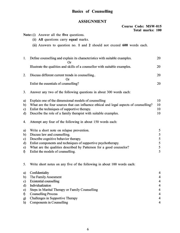 IGNOU MSW-15 Solved Assignment 2025-26 English Medium