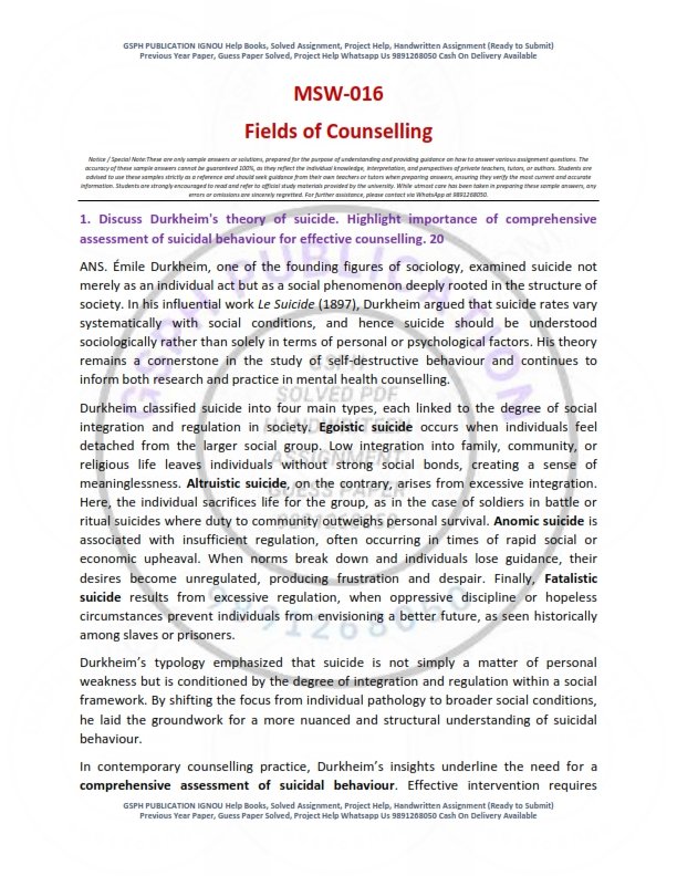 IGNOU MSW-16 Solved Assignment 2025-26 English Medium - Image 2