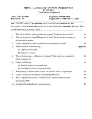 IGNOU MTTM-01 Solved Assignment 2026 English Medium