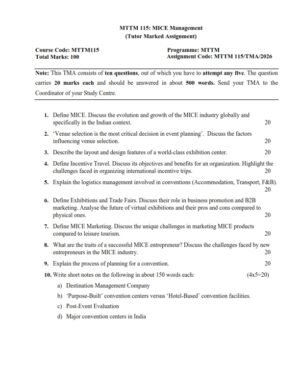 IGNOU MTTM-115 Solved Assignment 2026 English Medium