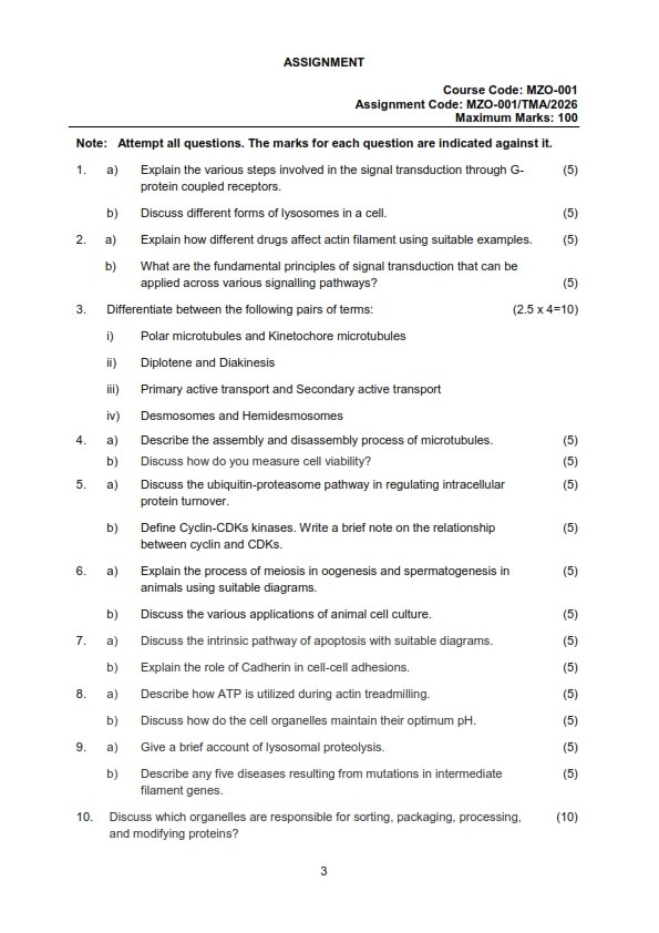 IGNOU MZO-001 Solved Assignment 2026 English Medium