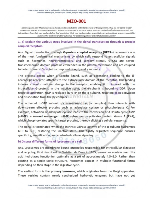 IGNOU MZO-001 Solved Assignment 2026 English Medium