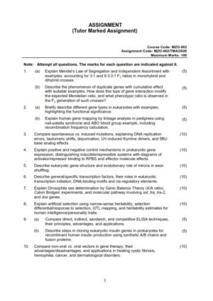 IGNOU MZO-002 Solved Assignment 2026 English Medium