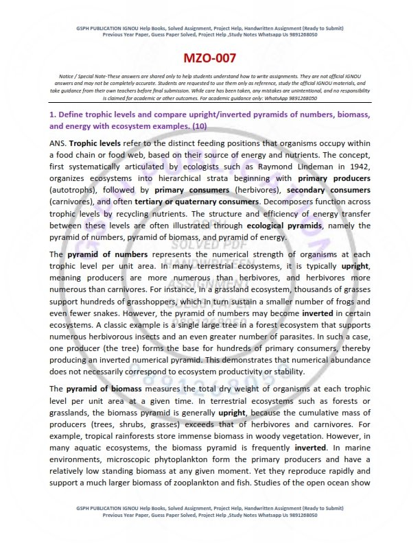 IGNOU MZO-007 Solved Assignment 2026 English Medium - Image 2