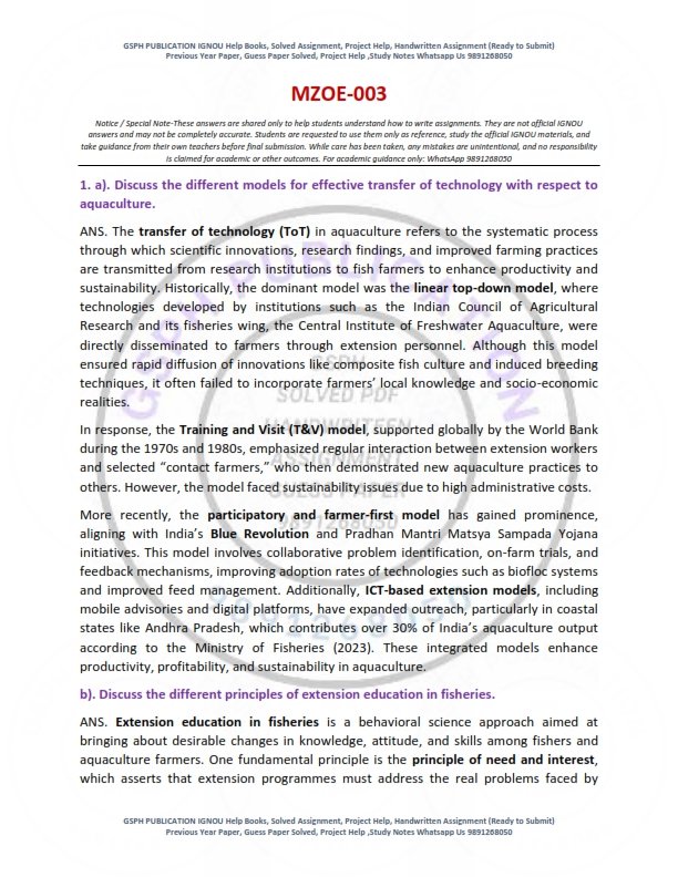IGNOU MZOE-003 Solved Assignment 2026 English Medium - Image 2