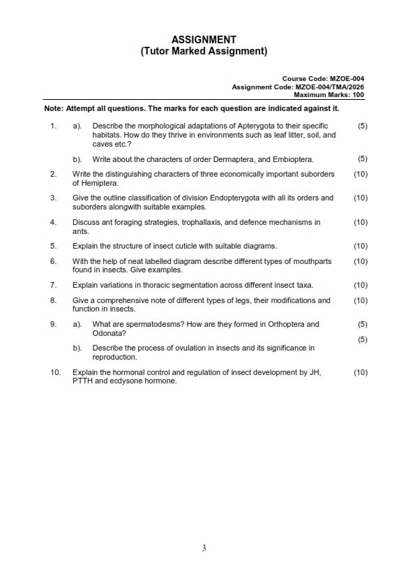 IGNOU MZOE-004 Solved Assignment 2026 English Medium