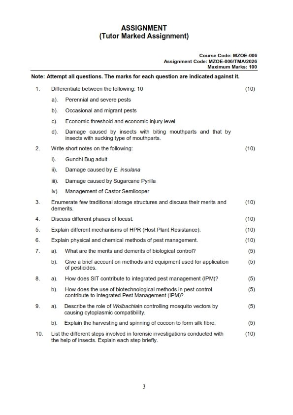 IGNOU MZOE-006 Solved Assignment 2026 English Medium