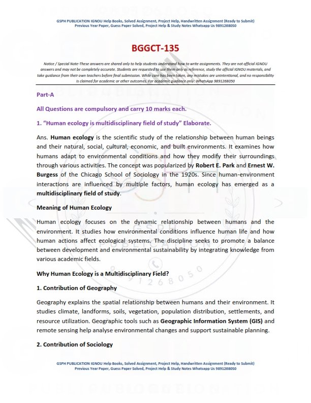 IGNOU BGGCT-135 Solved Assignment 2026 English Medium - Image 2