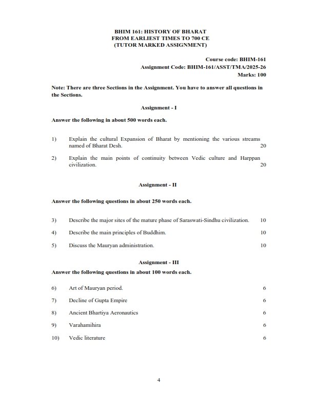 IGNOU BHIM-161 Solved Assignment 2025-26 English Medium