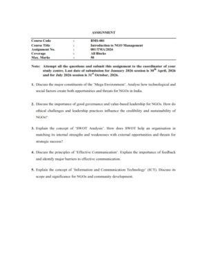 IGNOU BMS-01 Solved Assignment 2026 English Medium
