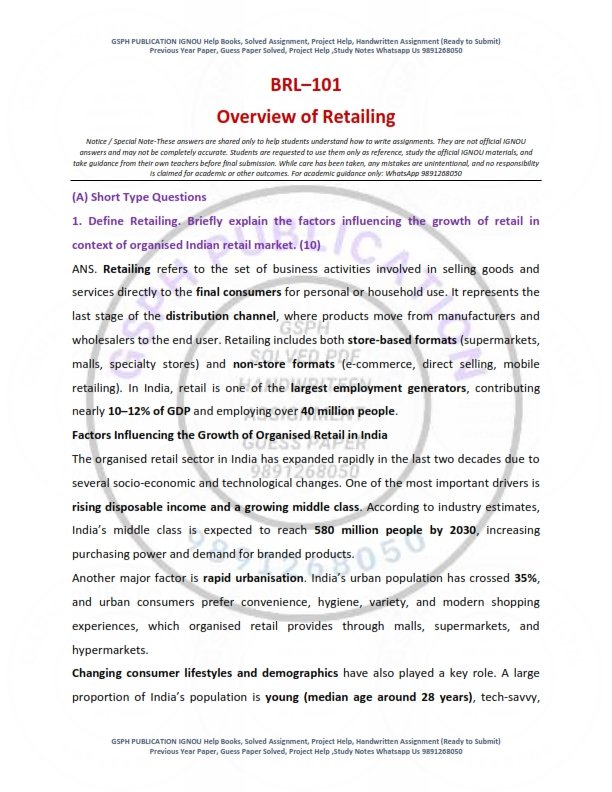 IGNOU BRL-101 Solved Assignment 2026 English Medium - Image 2