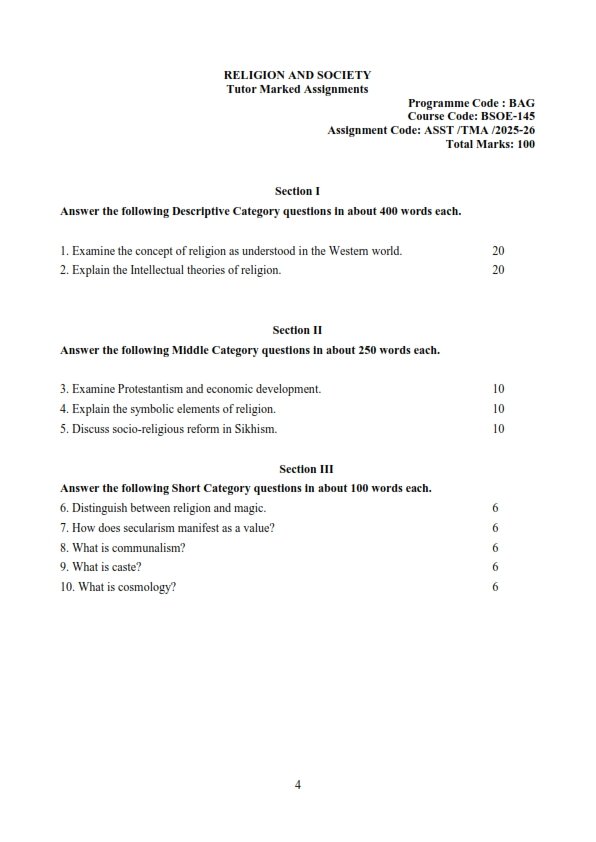 IGNOU BSOE-145 Solved Assignment 2025-26 English Medium
