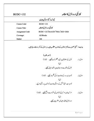 IGNOU BUDC-132 Solved Assignment 2025-26