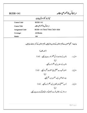 IGNOU BUDE-141 Solved Assignment 2025-26